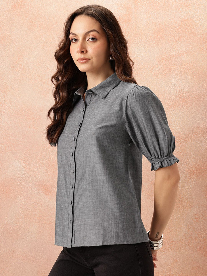 all about you Puff Sleeves Casual Shirt