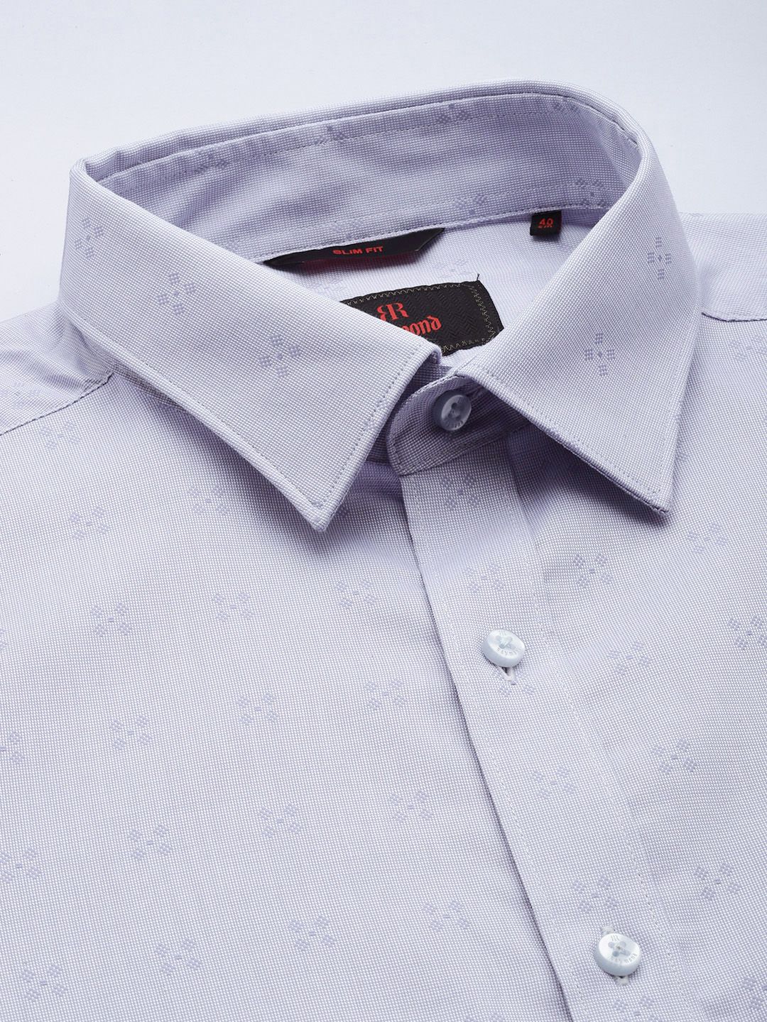 Raymond Pure Cotton Self Design Textured Slim Fit Formal Shirt