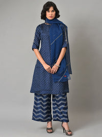 W Festive Bandhani Print Silk Kurta With Palazzos & Dupatta