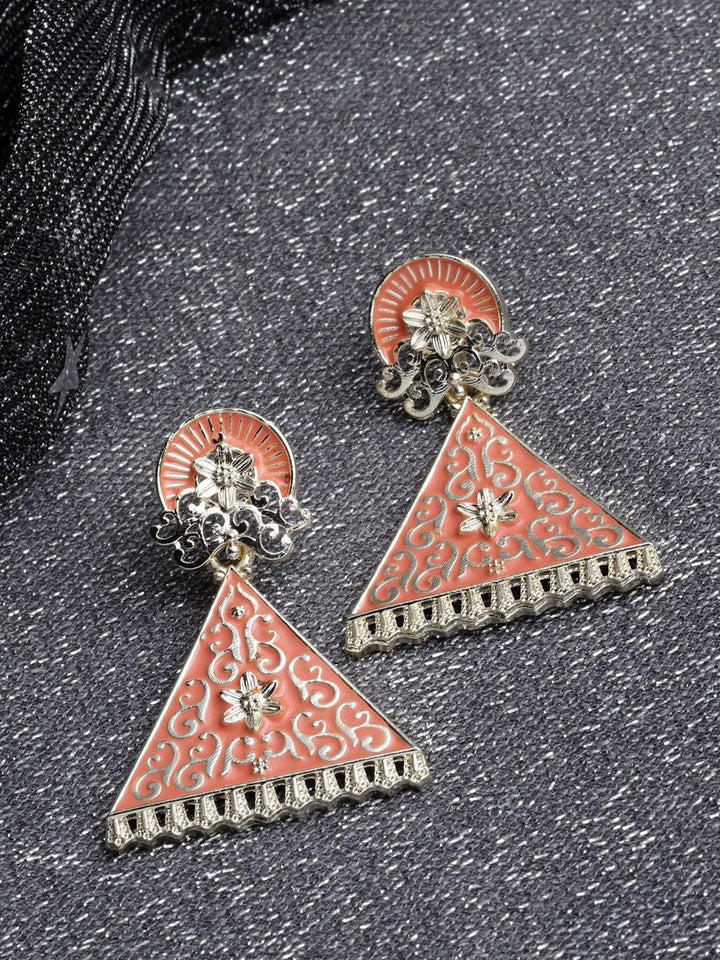 Anouk Gold Plated Cubic Zirconia Studded Contemporary Drop Earrings