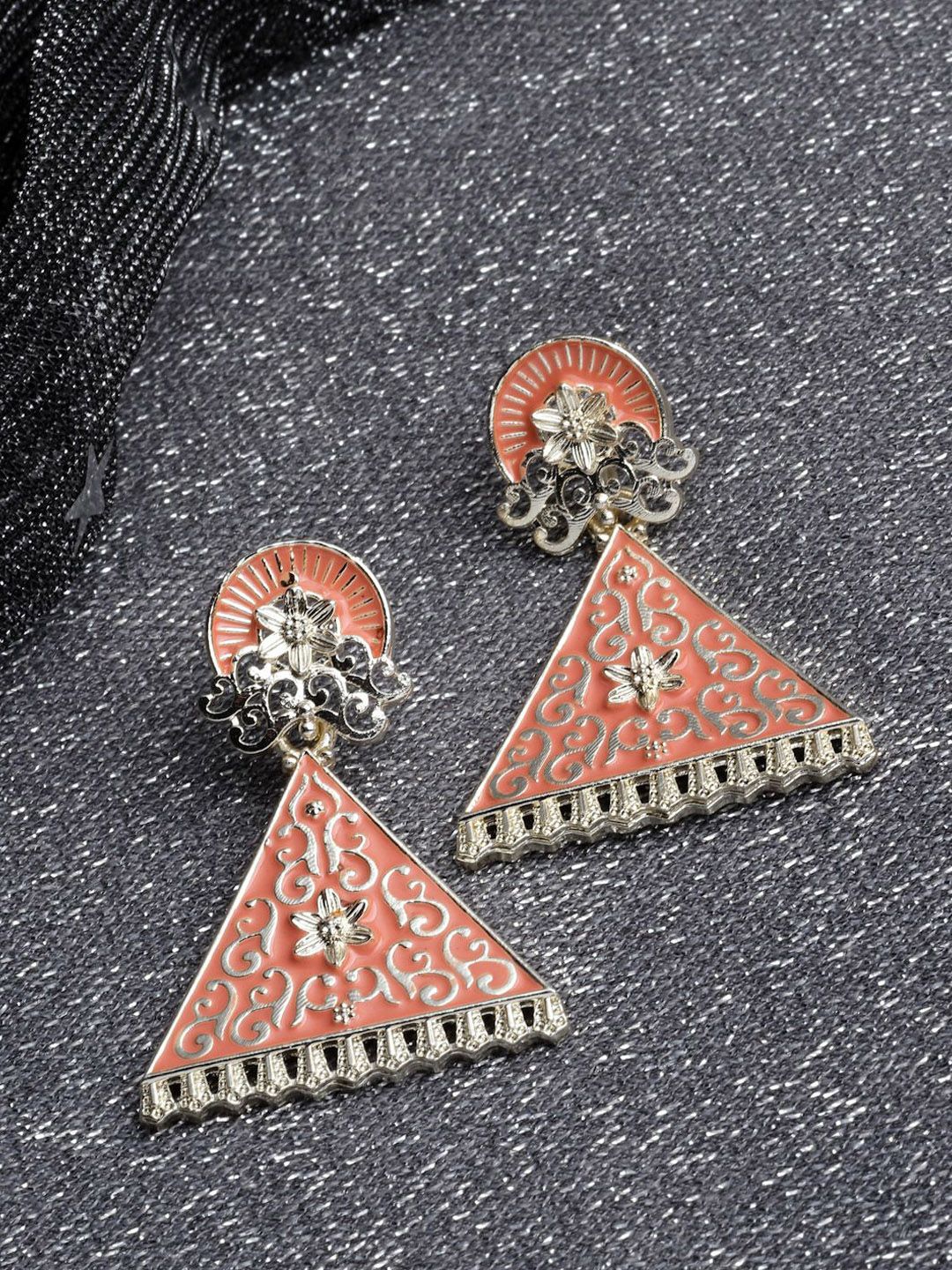 Anouk Gold Plated Cubic Zirconia Studded Contemporary Drop Earrings