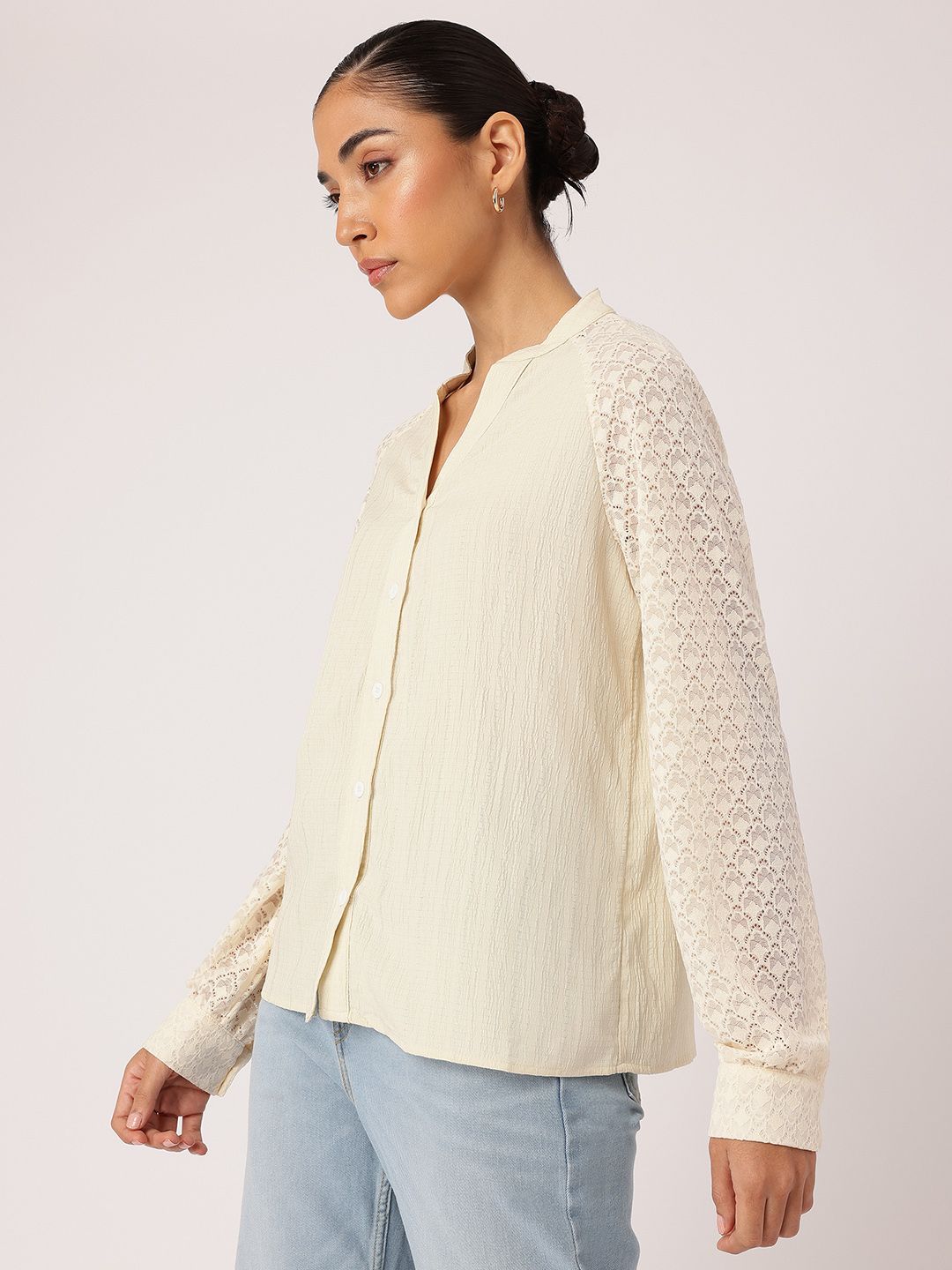 DressBerry Lace-y Lady Glamourous Textured Shirt