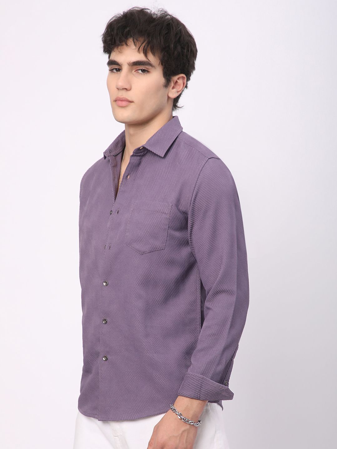 VASTRADO Men Classic Slim Fit Opaque Casual Shirt