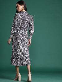 DressBerry Animal Print Midi Wrap Dress