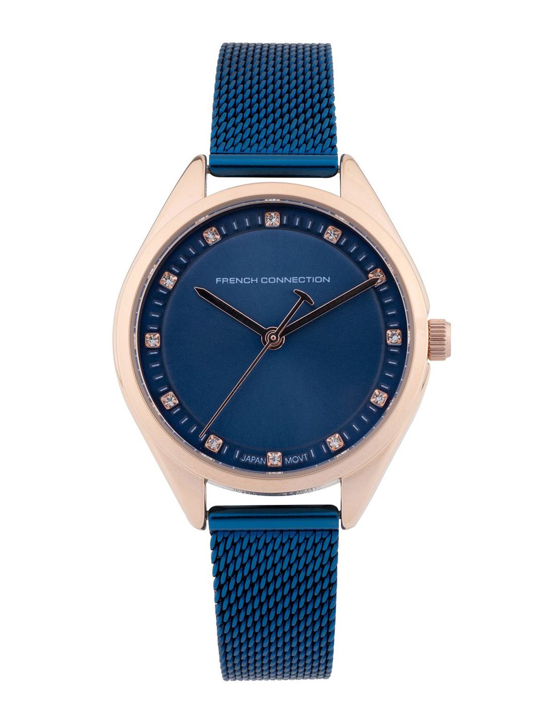 French Connection Women Embellished Dial & Bracelet Style Straps Analogue Watch FCK4UM