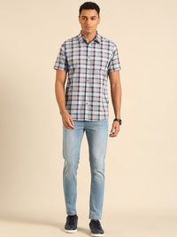 Being Human Slim Fit Opaque Checked Pure Cotton Casual Shirt