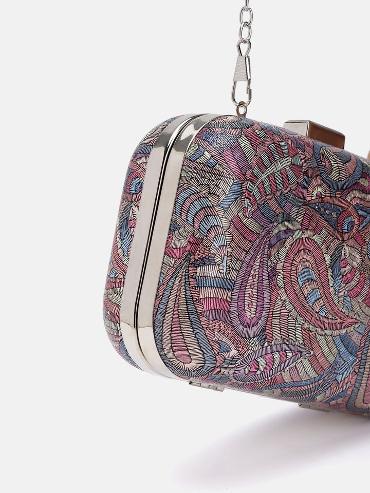 Lino Perros Women Paisley Printed Box Clutch