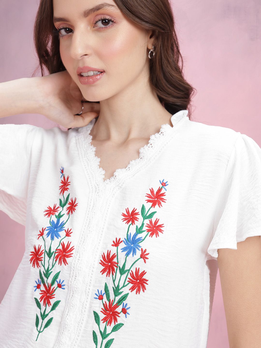 DressBerry Floral Embroidered Top