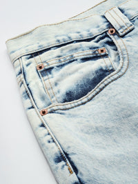 Difference of Opinion Men Loose Relaxed Fit Slash Knee Heavy Fade Jeans