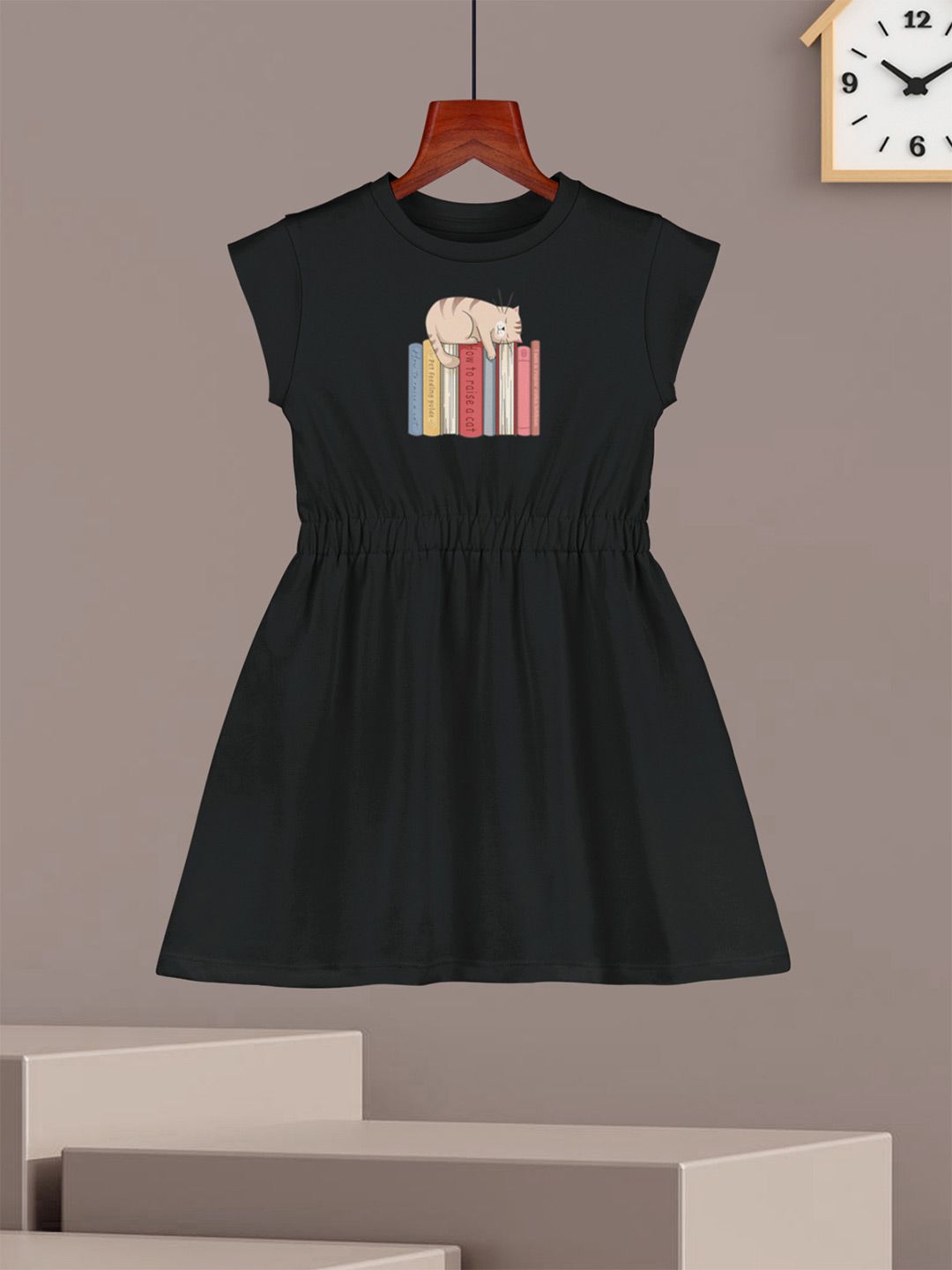 HELLCAT Girls Pack of 2 Printed Cap Sleeves Cotton Fit and Flare Dresses