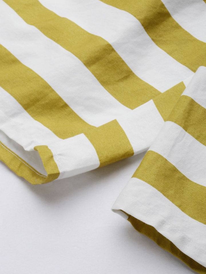 The Indian Garage Co Men Mustard Yellow & White Striped Pure Cotton Boxers 1120-BXR10-15