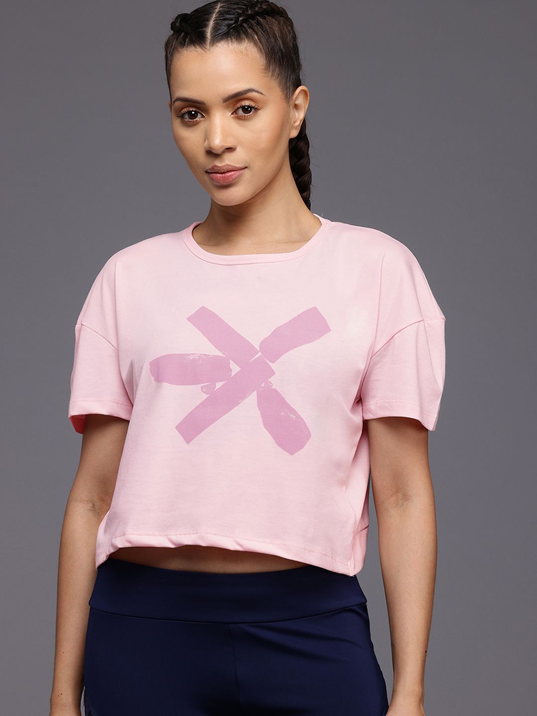 HRX by Hrithik Roshan Printed Cut Out Back Yoga T-shirt