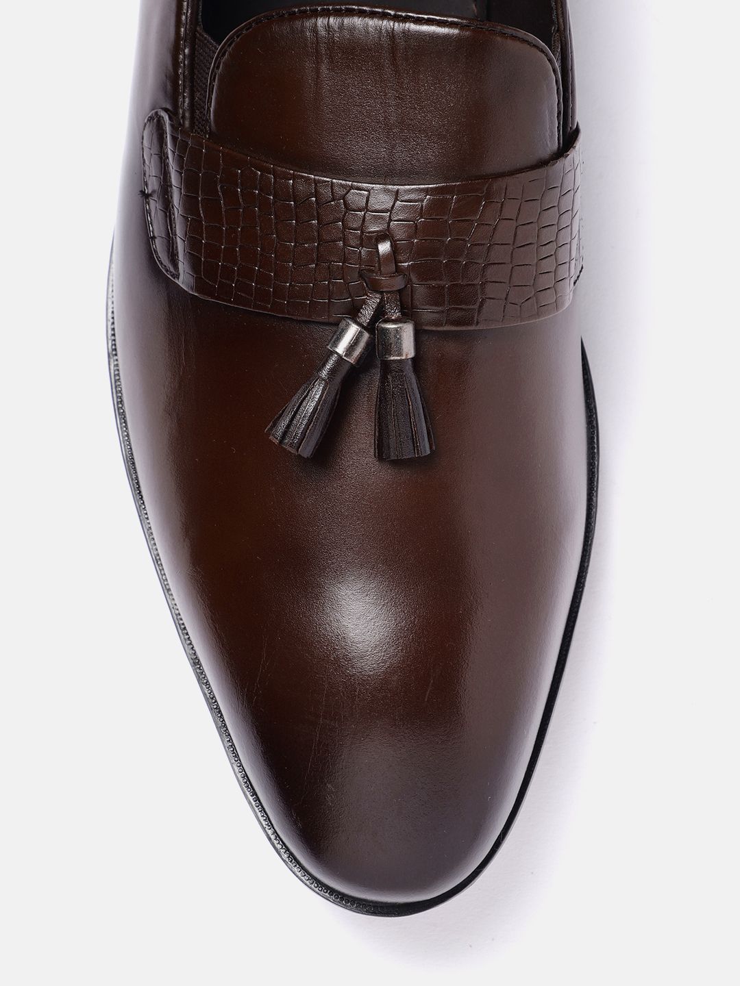 House of Pataudi Men Slip-On Formal Shoes With Tassel Detailing