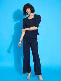 SASSAFRAS worklyf Sweetheart Neck Puffed Sleeves Top
