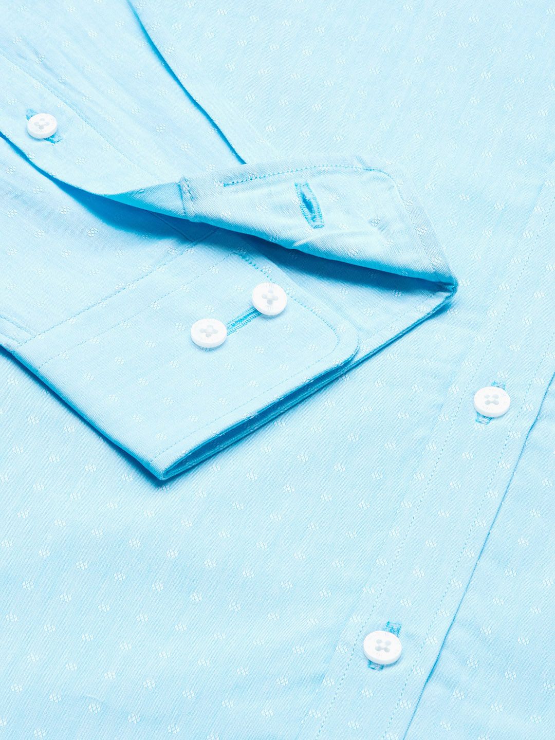 Park Avenue Men Blue & White Slim Fit Printed Formal Shirt