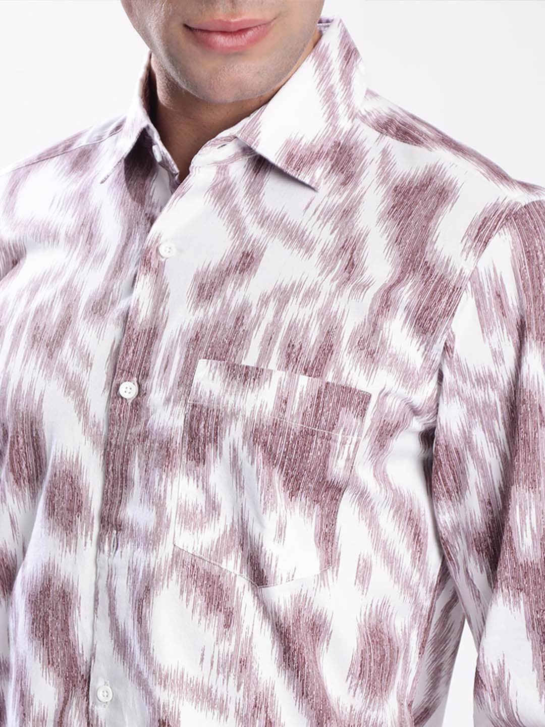 Bene Kleed Men Abstract Printed Spread Collar Slim Fit Printed Casual Shirt