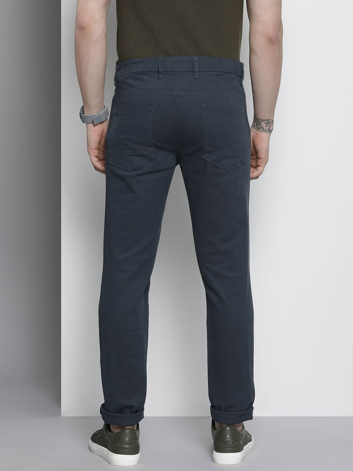 The Indian Garage Co Men Navy Blue Slim Fit Chinos