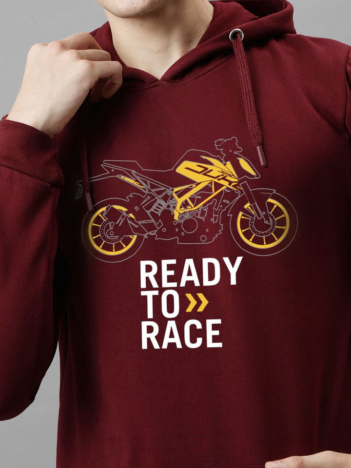 ADRO Men Graphic Printed Hooded Sweatshirt
