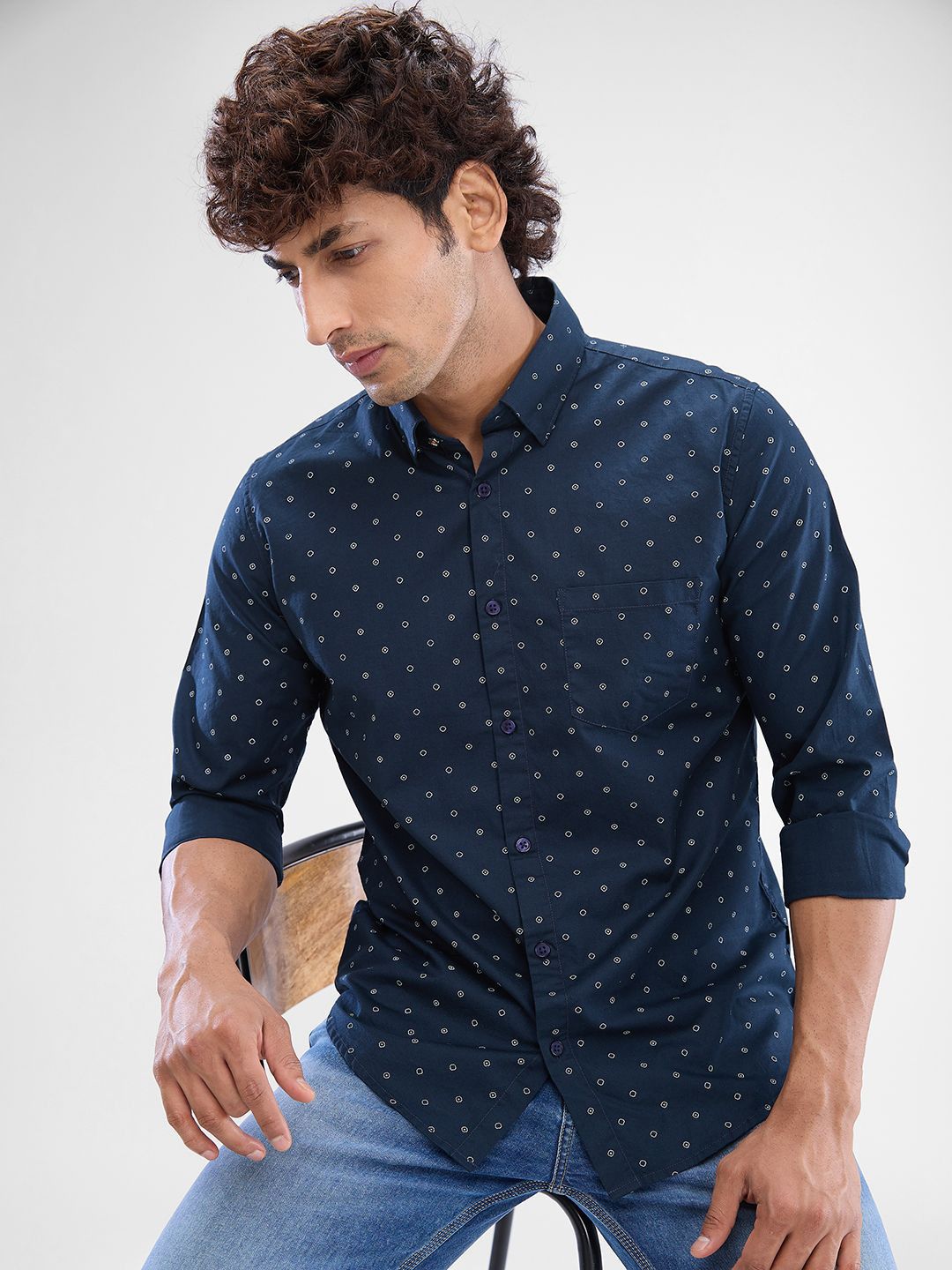 SPYKAR Men Slim Fit Opaque Printed Casual Shirt