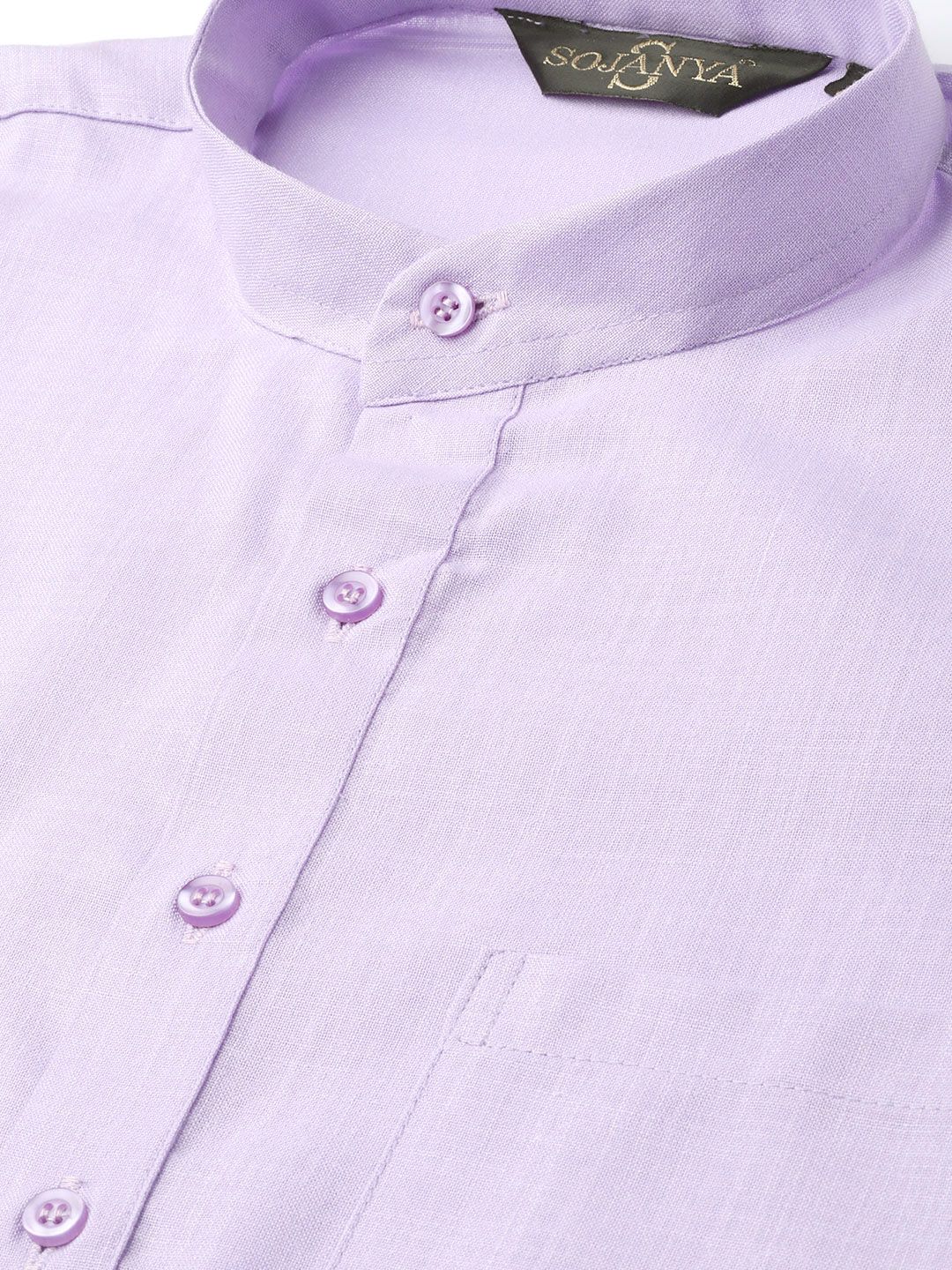 SOJANYA Men Lavender Solid Straight Kurta