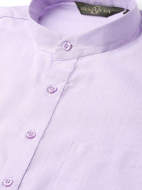 SOJANYA Men Lavender Solid Straight Kurta