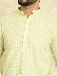 SOJANYA Motif Etnik Sulam Kurta Kapas Tulen dengan Churidar