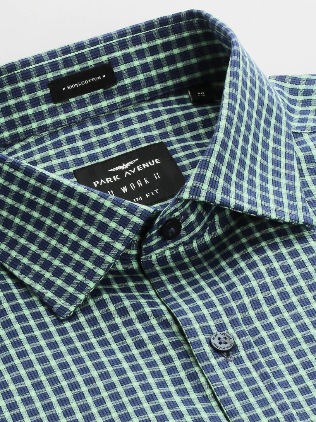 Park Avenue Slim Fit Checked Pure Cotton Formal Shirt