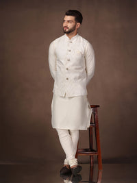KISAH Mandarin Collar Kurta And Churidar With Nehru jacket