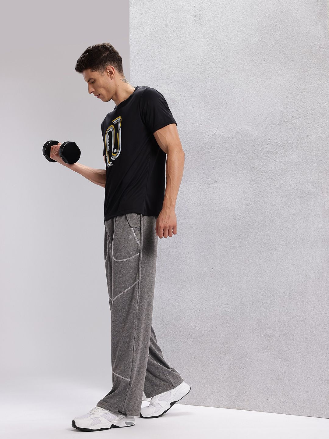 HRX by Hrithik Roshan Men Contrast Stitch Rapid-Dry Toggle Hem Training Track Pants