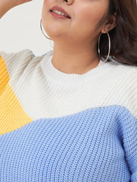CURVY STREET Women Plus Size Colourblocked Acrylic Pullover