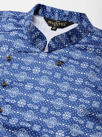 SOJANYA Men Grey & Blue Kurta with Churidar