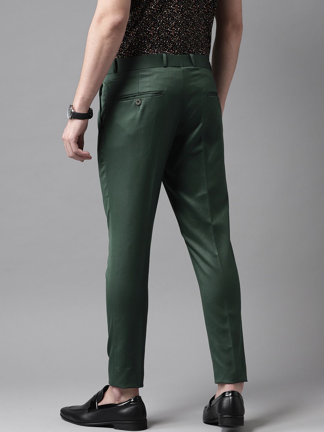 DENNISON Men Green Smart Tapered Fit Trousers
