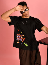 Bene Kleed Men Typography Printed Round Neck Cotton Oversized T-shirt