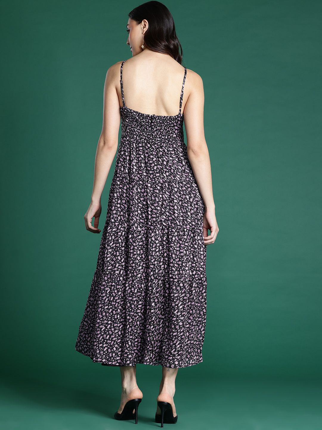 DressBerry Floral Print Fit & Flare Maxi Dress