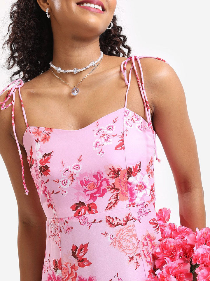 Tokyo Talkies Floral Printed Fit & Flare Midi Dress