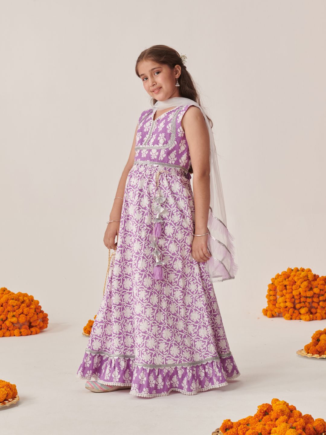 pspeaches Girls Printed Ready to Wear Lehenga Choli With Dupatta