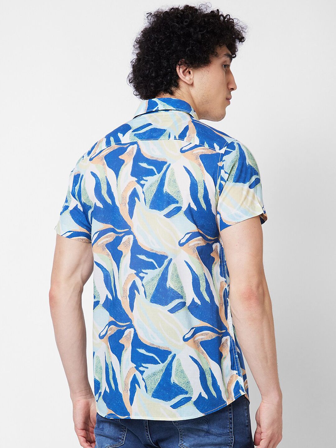 SPYKAR Slim Fit Opaque Printed Cotton Casual Shirt
