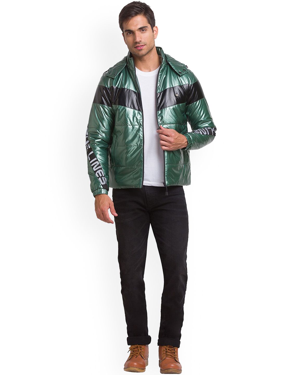 Being Human Striped Hooded Puffer Jacket