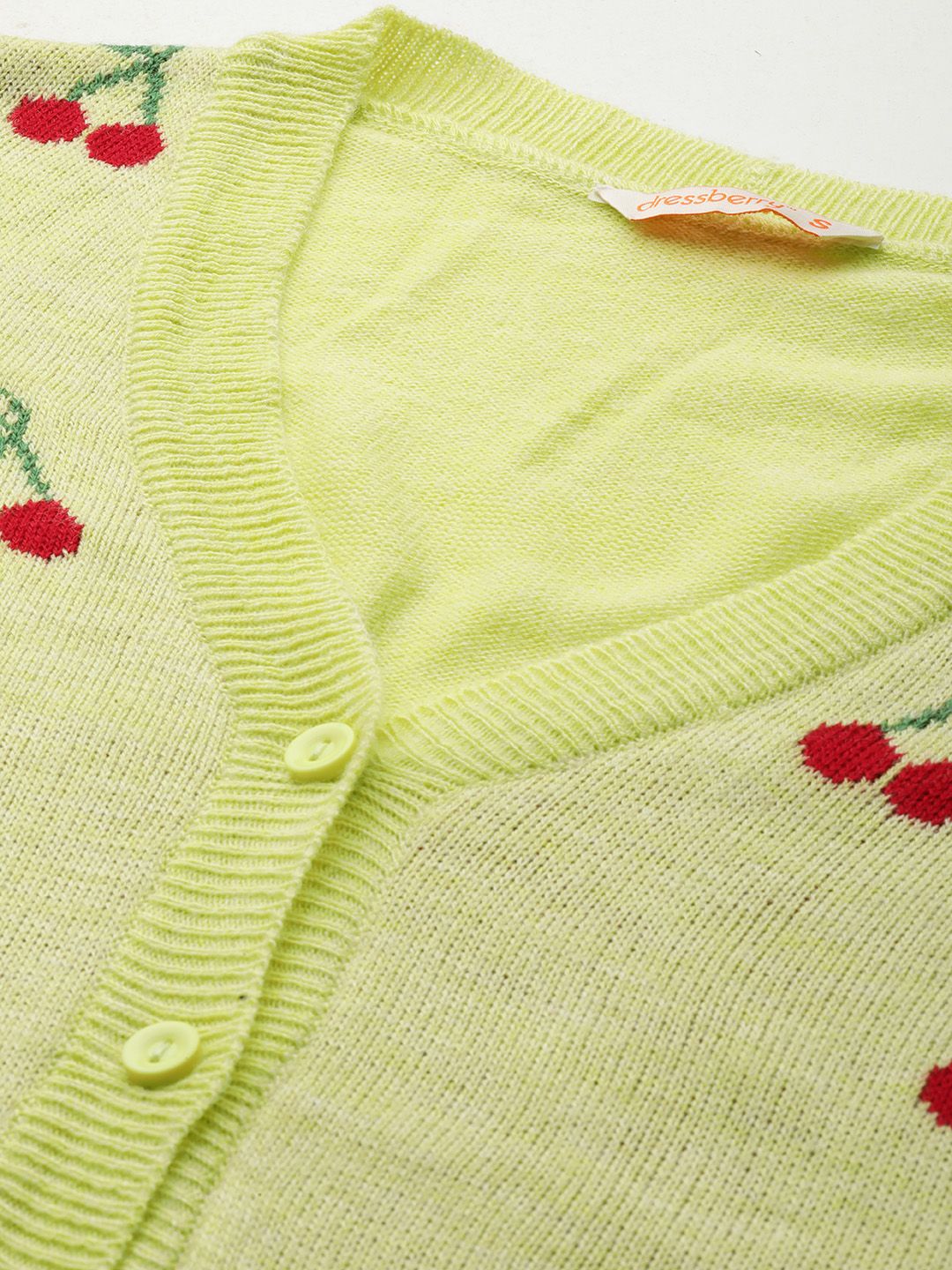 DressBerry Pure Acrylic Self-Design Cardigan