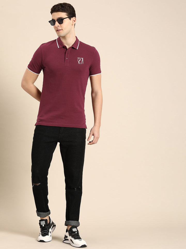 Being Human Polo Collar Pure Cotton T-shirt