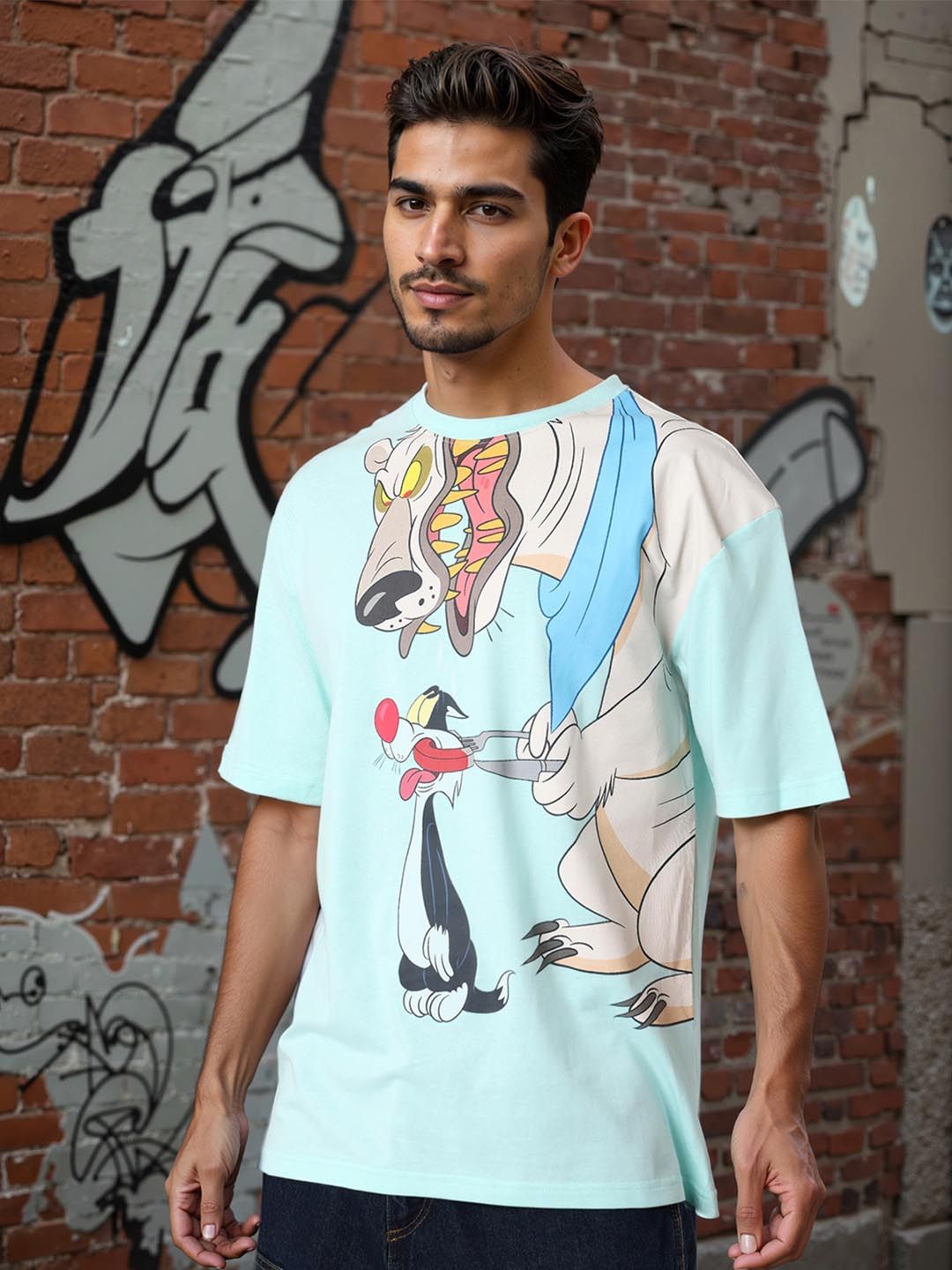 The Indian Garage Co Men Typography Printed Raw Edge Boxy T-shirt