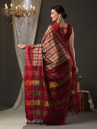 Saree mall Checks Silk Blend Saree