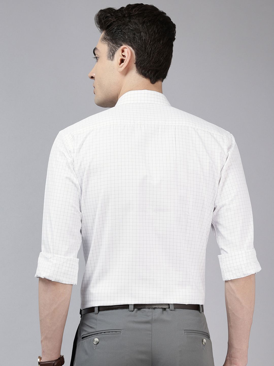 Park Avenue Slim Fit Grid Tattersall Checks Opaque Checked Formal Shirt