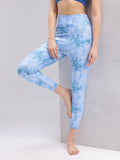 HRX by Hrithik Roshan Women Tie & Dye Mid-Rise Cropped Rapid-Dry Yoga Tights
