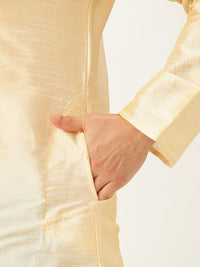 SOJANYA Men Beige Solid Straight Kurta