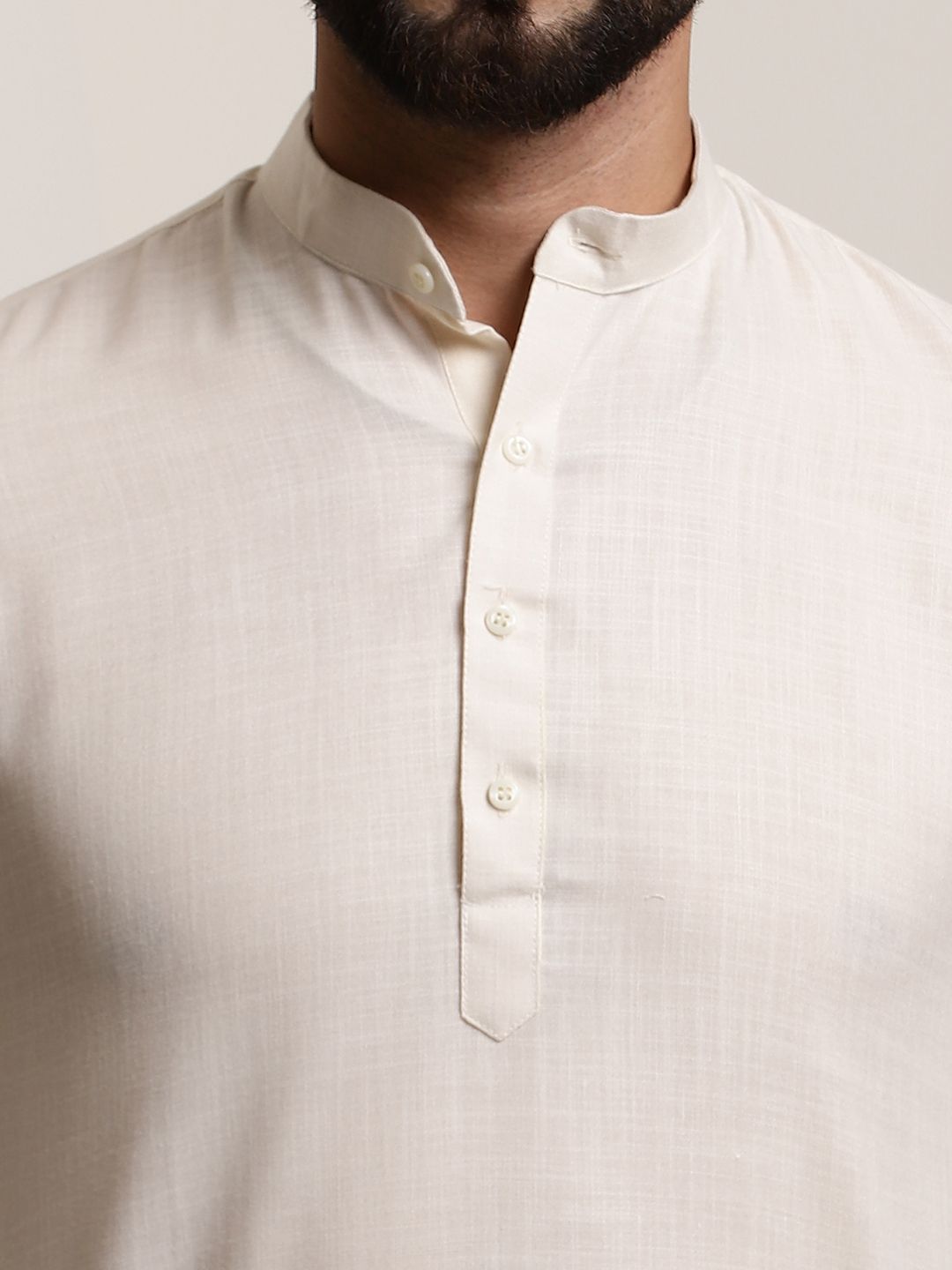 SOJANYA Lelaki Solid Cotton Blend Kurta