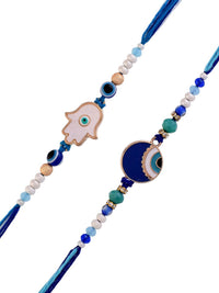 Voylla Pack Of 2 Evil Eye Hamsa Charms Men's Rakhis