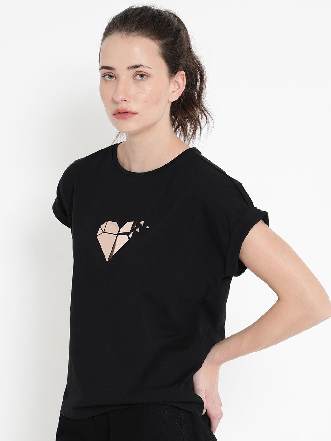 RAREISM Brahe Graphic Printed Extended Sleeves Cotton T-shirt