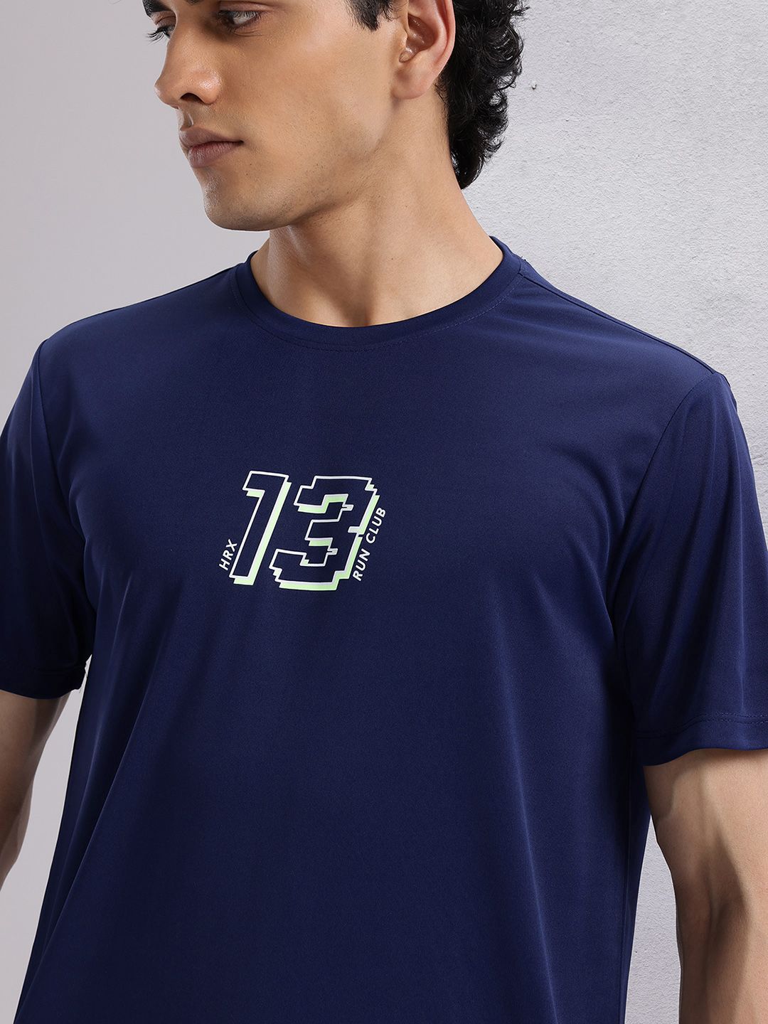 HRX by Hrithik Roshan Rapid-Dry Typography Print Indigo Running T-shirt