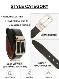 Teakwood Leathers Men Leather Reversible Formal Belt